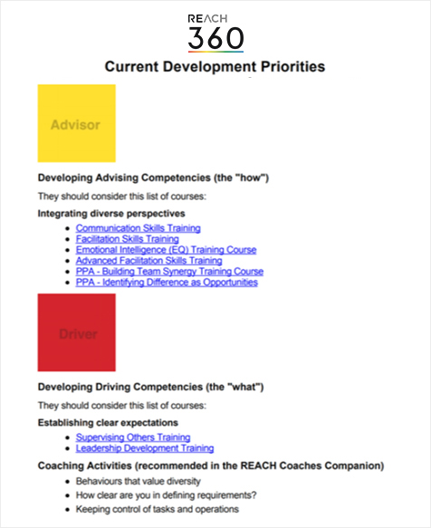 REACH 360 Profile Development Priorities Report